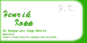 henrik kopp business card